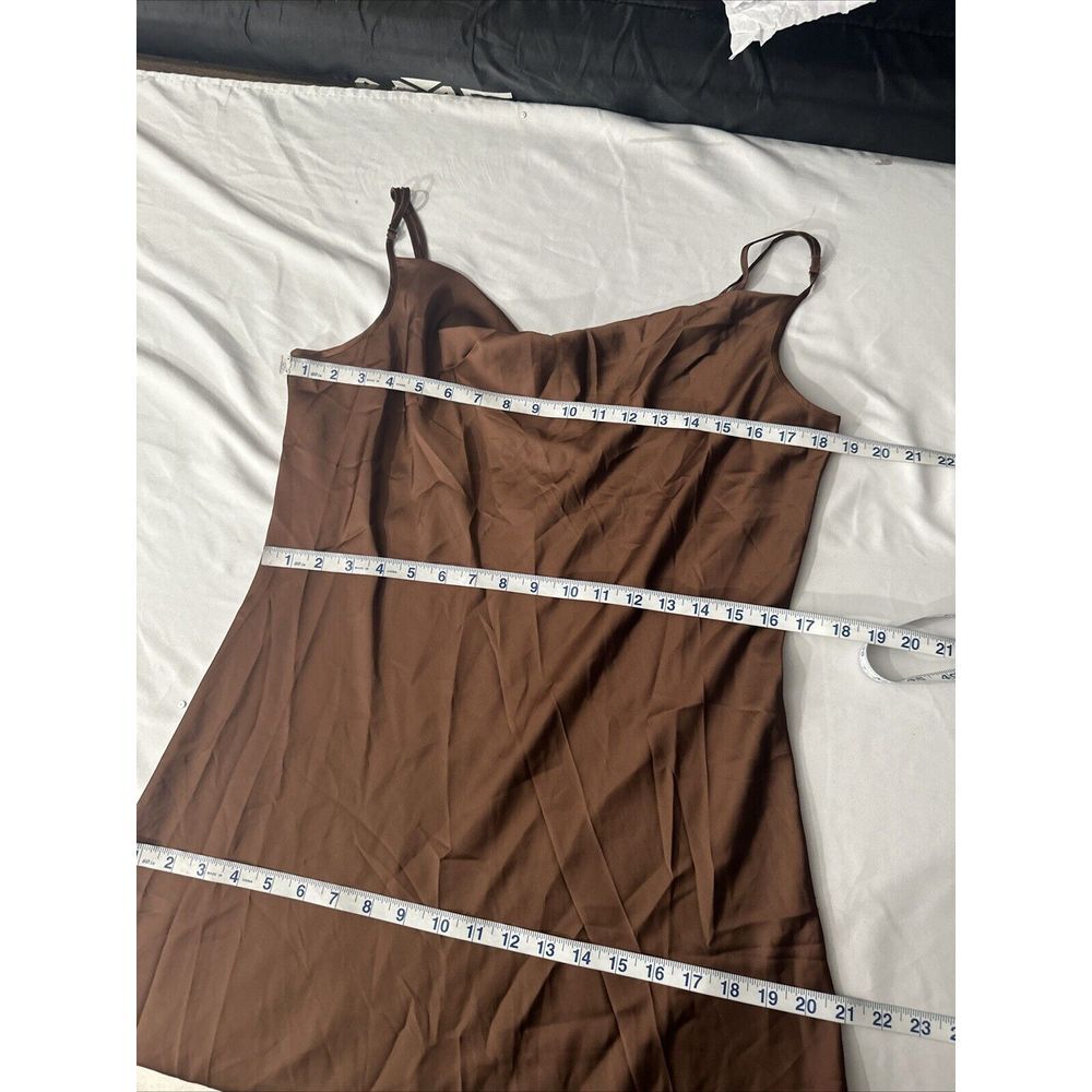 NWT $199 All Saints‎ [ 10 US ] Hadley Cowl Neck Midi Slip Dress Warm Brown - Picture 4 of 16